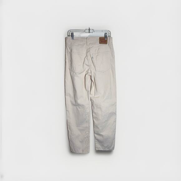 Levis Pants Womens 27 32 Beige Cream Corduroy 94 Baggy Straight Leg Cords Chino - Picture 2 of 13